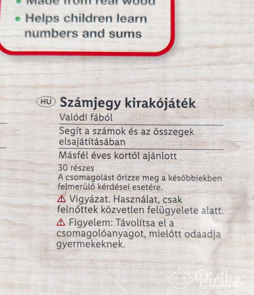 Számolós fa kirakó játék