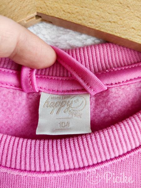 Rózsaszín bélelt pulóver 104