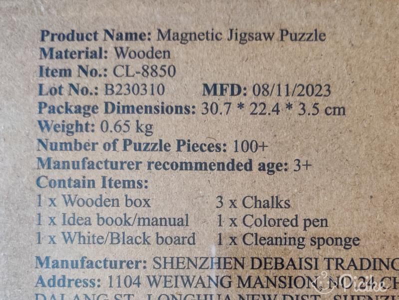 Új Mágneses kirakós játék+kréta+filc