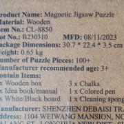 Új Mágneses kirakós játék+kréta+filc