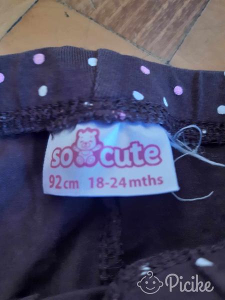 Barna, pöttyös motívumos kislány leggings 92-es