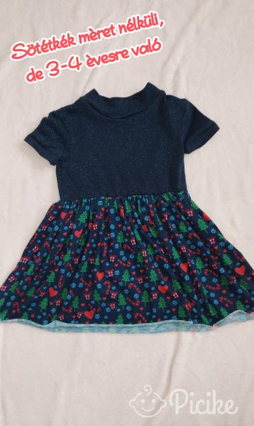 Cuki kislány ruha mintás szoknyarésszel, 3-4 évesre.