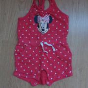 Minnie Mouse mintás pöttyös piros nyári overál (62-es méret)